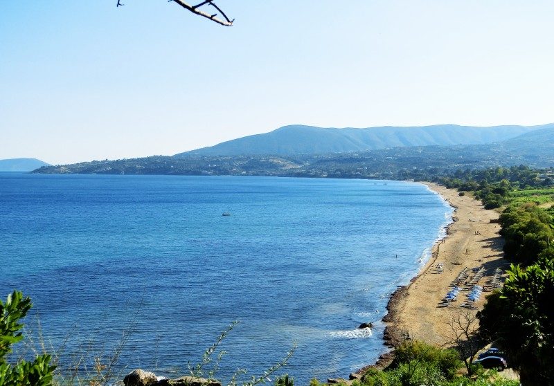 Blick auf den Zaga Strand bei Koroni