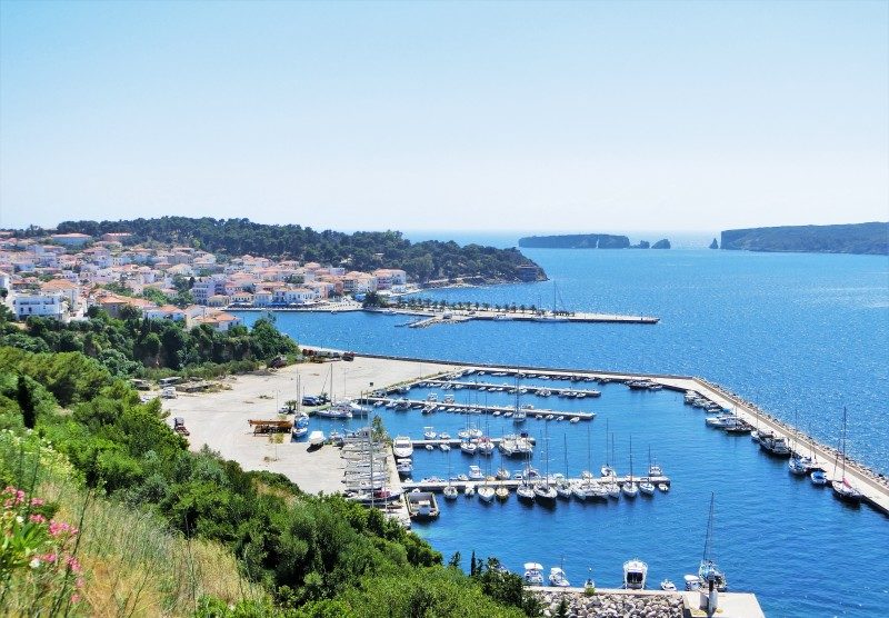 Pylos und die Navarino Bucht auf dem Peloponnes in Griechenland