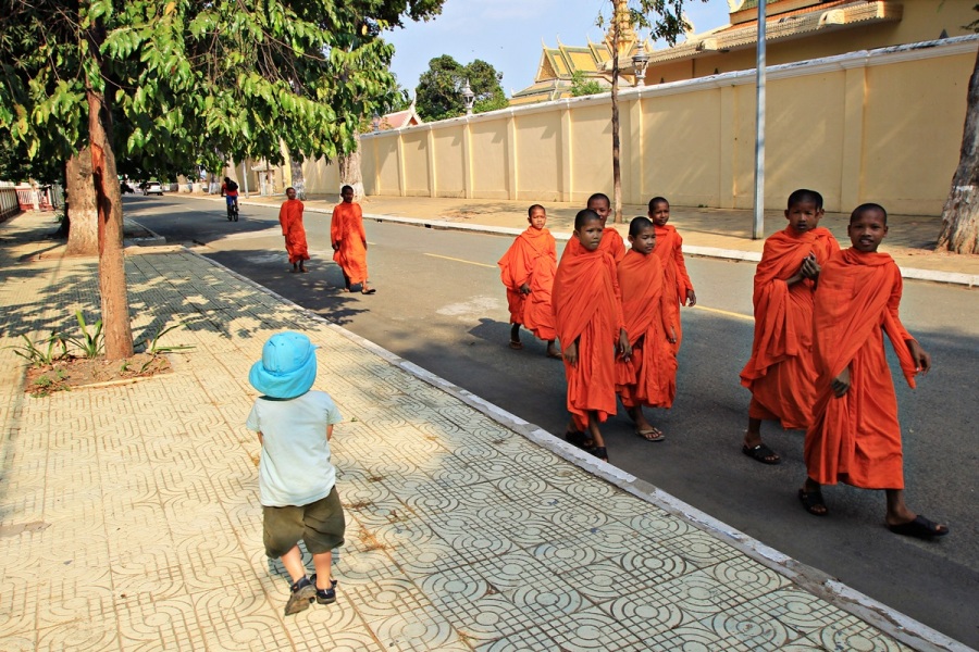 Junge Mönche in Phonm Penh Kambodscha