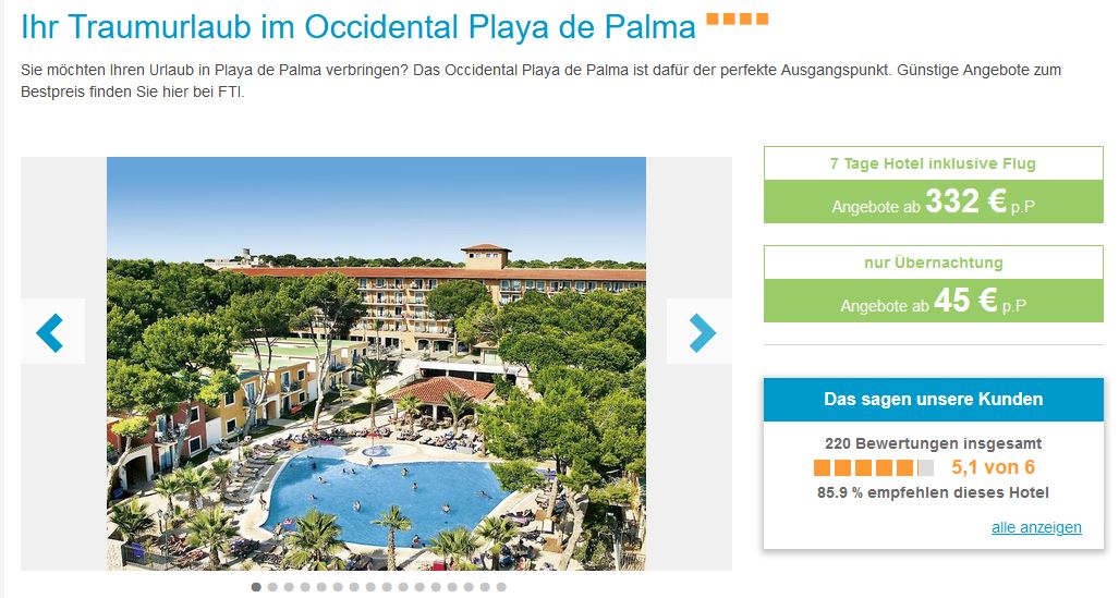 Mallorca Familienhotel Occidental Playa de Palma