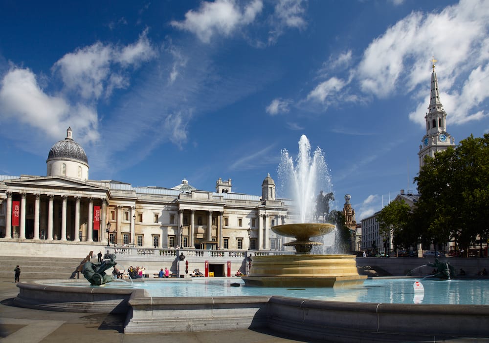 Besuch am Trafalgar Square und der National Gallery in London mit Kindern