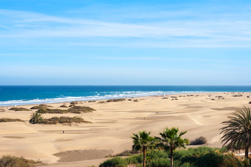 Die Sanddünen von Maspalomas mit einem der schönsten Strände auf Gran Canaria