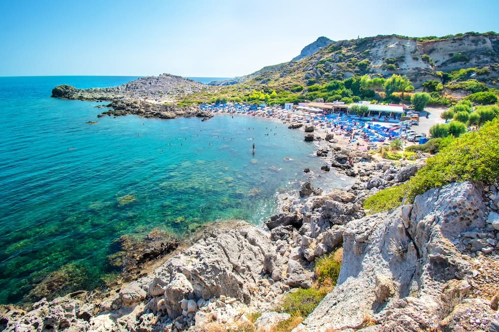 Klettern in der Ladiko Bucht auf Rhodos für Familien