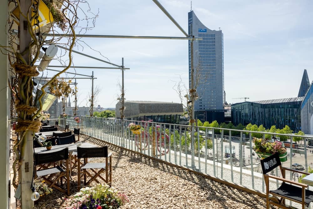 Terrasse im Felix Hotel Leipzig