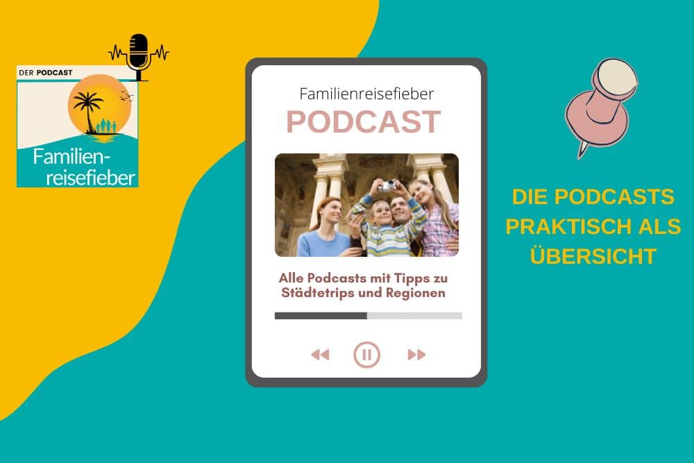 Familienreisefieber-Podcast Übersicht mit Sätetrips und zu Regionen