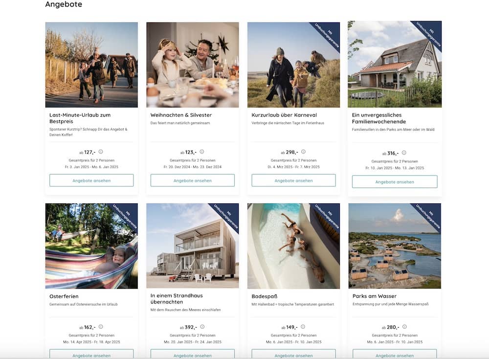 Roompot Angebote auf der offiziellen Website