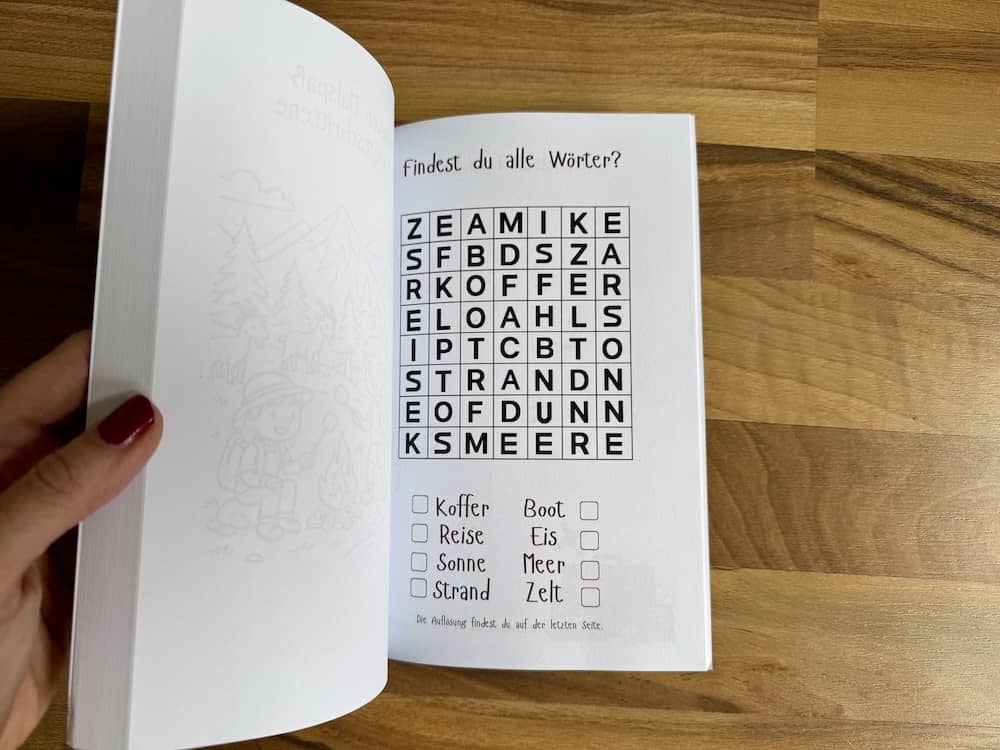 Rätseln im Ferientagebuch für Kinder