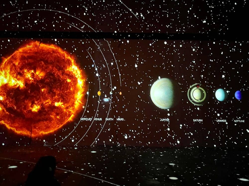 Kosmos im Port des Lumieres einer Indooraktivität in Hamburg bei Regen