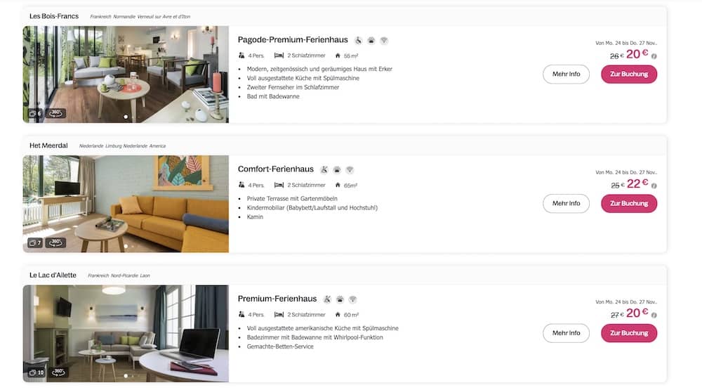 Center Parcs Ferienhaus-Wettrennen Preise