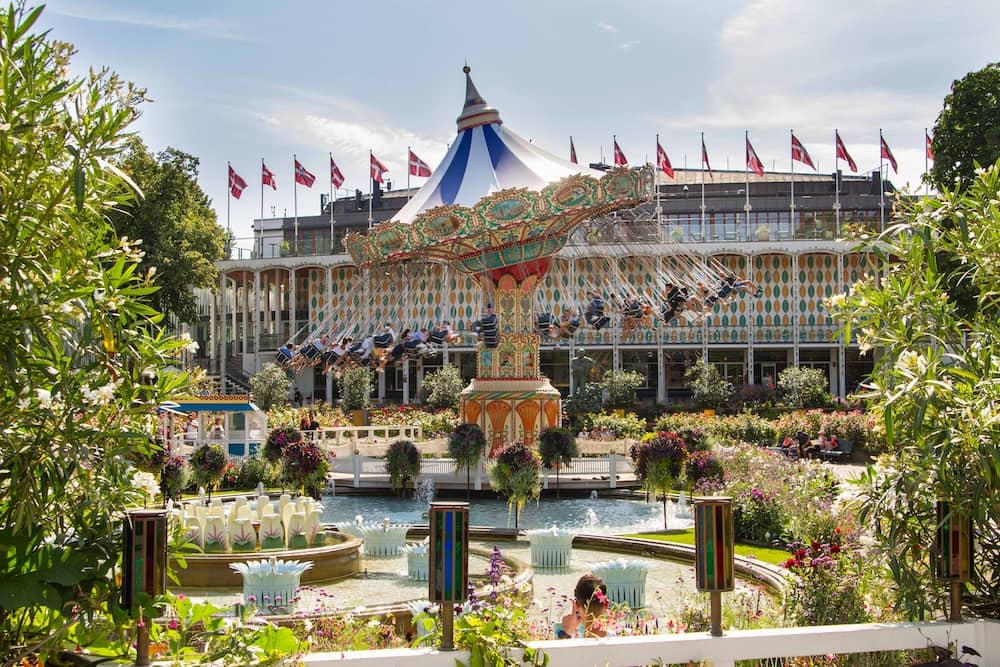 Springvand im Tivoli Freizeitpark in Dänemark