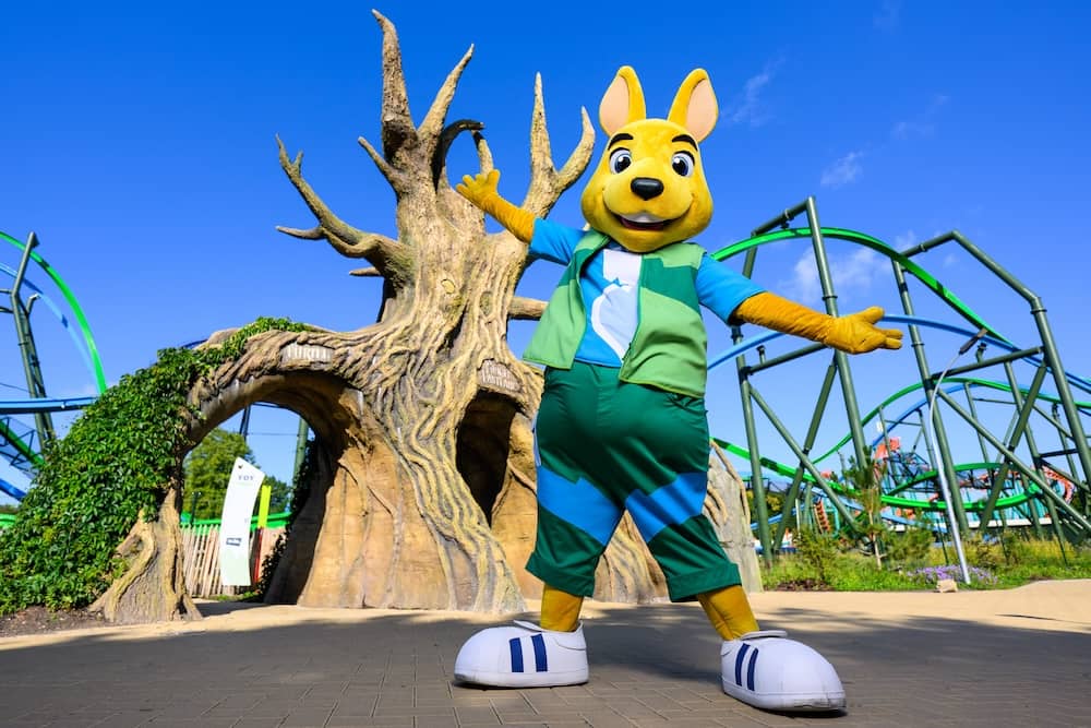 Maskottchen vom Walibi Holland Freizeitpark