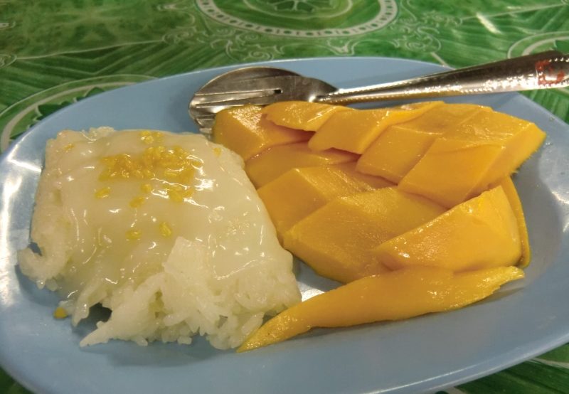 Khao Niaow Ma Muang - Sticky Rice with Mango - Klebereis mit Mango